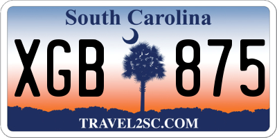SC license plate XGB875