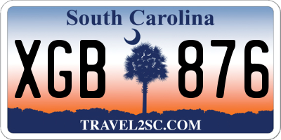 SC license plate XGB876