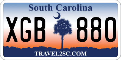 SC license plate XGB880
