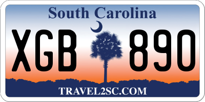 SC license plate XGB890