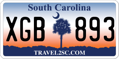 SC license plate XGB893