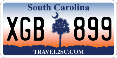 SC license plate XGB899