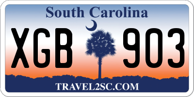 SC license plate XGB903