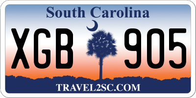 SC license plate XGB905