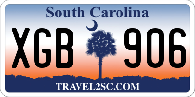 SC license plate XGB906