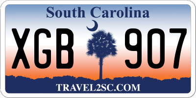 SC license plate XGB907