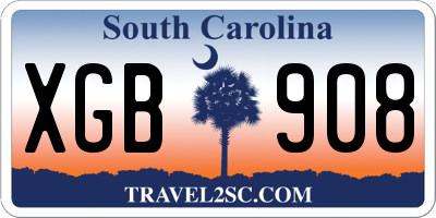 SC license plate XGB908