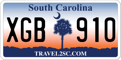 SC license plate XGB910