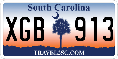 SC license plate XGB913