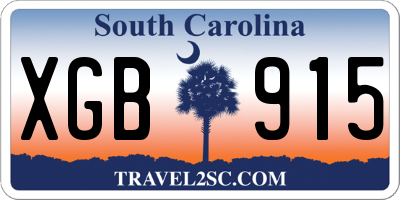 SC license plate XGB915