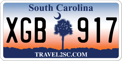SC license plate XGB917