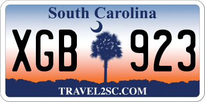 SC license plate XGB923