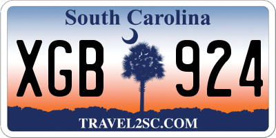SC license plate XGB924