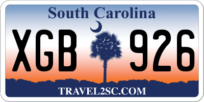 SC license plate XGB926