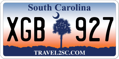 SC license plate XGB927