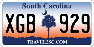 SC license plate XGB929