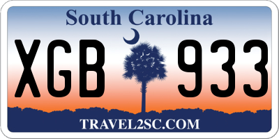 SC license plate XGB933