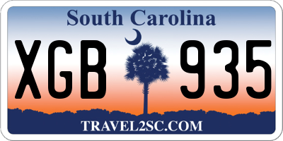 SC license plate XGB935