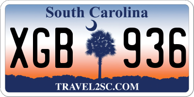 SC license plate XGB936