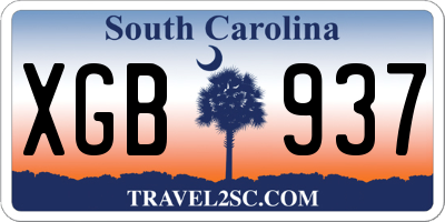 SC license plate XGB937