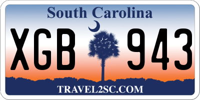 SC license plate XGB943