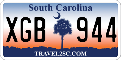 SC license plate XGB944