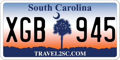 SC license plate XGB945