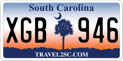 SC license plate XGB946