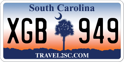 SC license plate XGB949