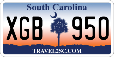SC license plate XGB950