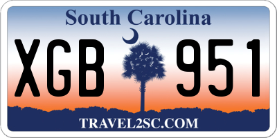 SC license plate XGB951