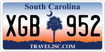 SC license plate XGB952