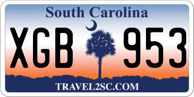 SC license plate XGB953