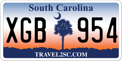 SC license plate XGB954