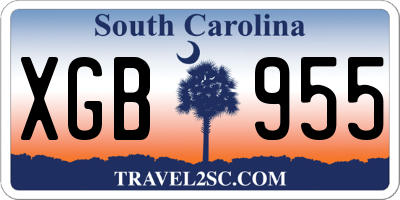 SC license plate XGB955
