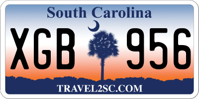 SC license plate XGB956