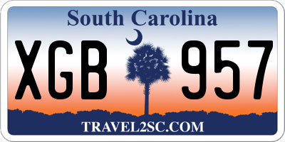 SC license plate XGB957
