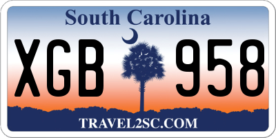 SC license plate XGB958