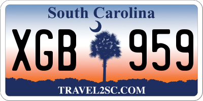 SC license plate XGB959
