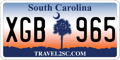 SC license plate XGB965