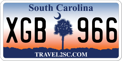 SC license plate XGB966