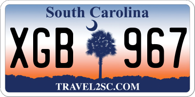 SC license plate XGB967