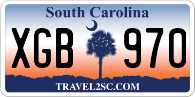 SC license plate XGB970