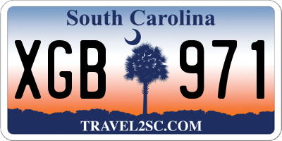 SC license plate XGB971