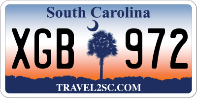 SC license plate XGB972
