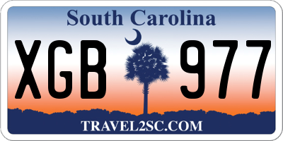 SC license plate XGB977
