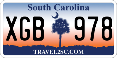SC license plate XGB978
