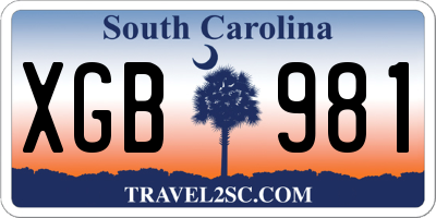 SC license plate XGB981