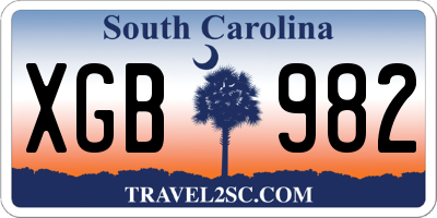 SC license plate XGB982
