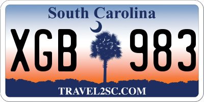 SC license plate XGB983